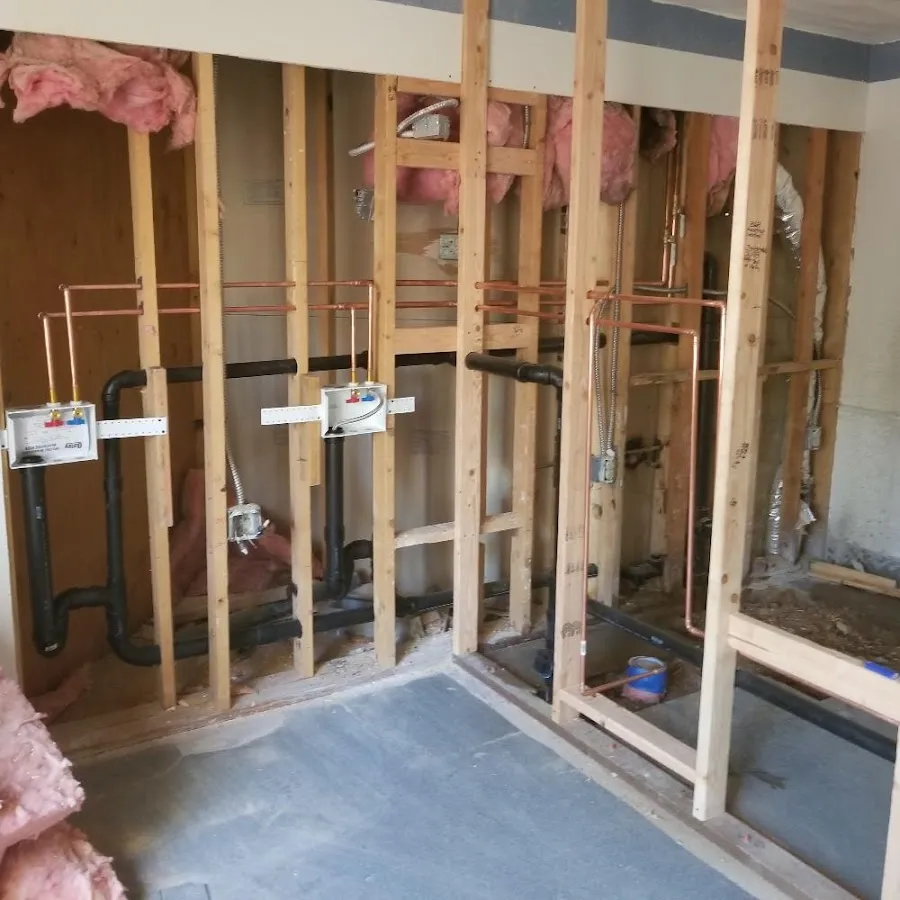 Copper pipe rough-in and plumbing installation in Gladewater